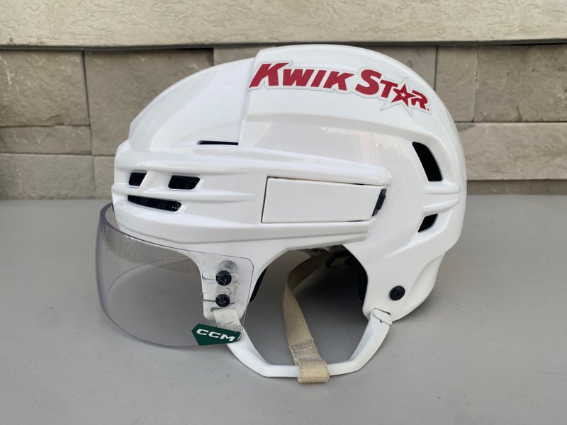 CCM SUPER TACKS X Pro Stock Hockey Helmet White Visor Combo Large 11407