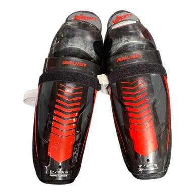 Used Bauer LIL SPORT Junior Shin Guards Black 9" 11375-S000368225