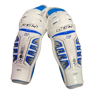 Used CCM U+ Senior Shin Guards White 11" 11375-S000366735