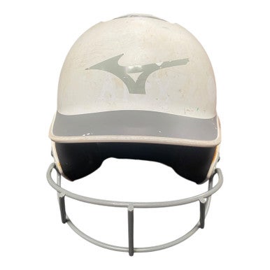 Used Mizuno HELMET Batting Helmet w/Mask White S/M 11375-S000368317