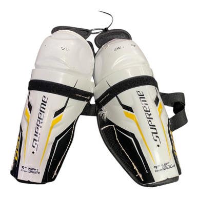 Used Bauer SUPREME Senior Shin Guards White 9" 11375-S000366343
