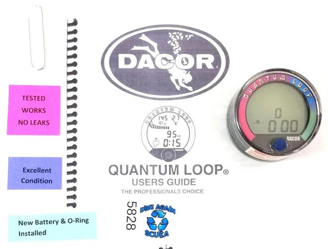 DACOR Quantum Loop Digital Depth Gauge Diving Computer Puck Module Bottom Timer