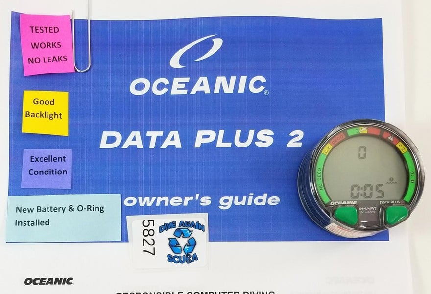 Oceanic Data Plus 2 Air & Nitrox Puck Module Scuba Dive Computer + Manual #5827