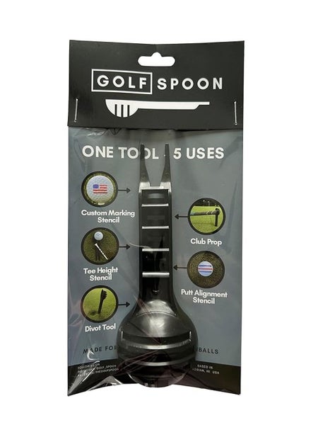 Golf SPOON 5-in-1 Tool (Divot Tool/Stencil/Alignment/Club Rest/Tee Marker) NEW