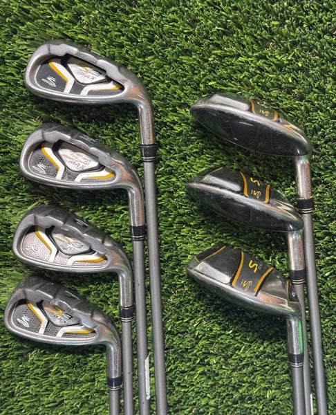 RH COBRA S3 MAX HYBRID & IRONS, 4H, 5H, 6H, 7-PW, LITE/SENIOR FLEX GRAPHITE