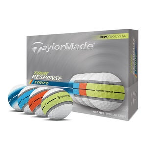 TAYLORMADE TOUR RESPONSE STRIPE NEON MULTI PACK 2025 GOLF BALL DOZEN