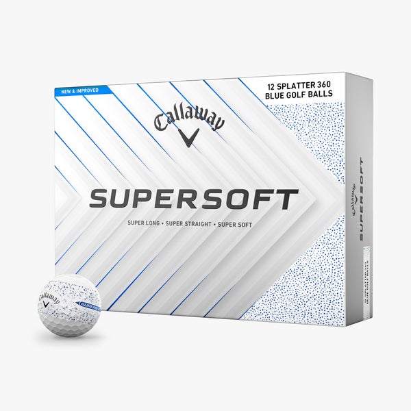 CALLAWAY SUPERSOFT 360 BLUE SPLATTER 2025 GOLF BALL DOZEN