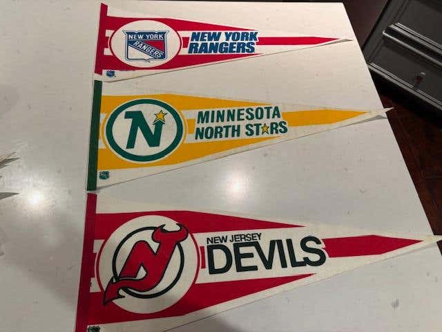 8 1980's Vintage NHL Hockey Pennants