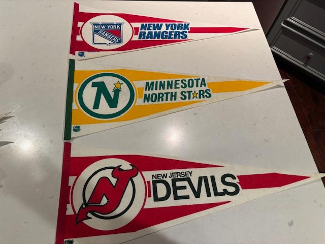 8 1980's Vintage NHL Hockey Pennants