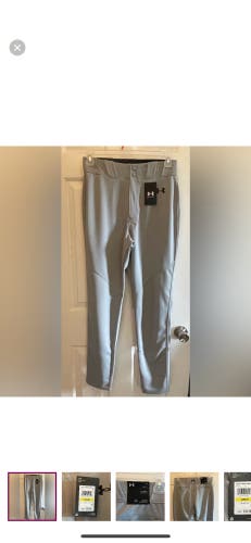 Gray Men's Medium Adult Under Armour Game Pants (New)