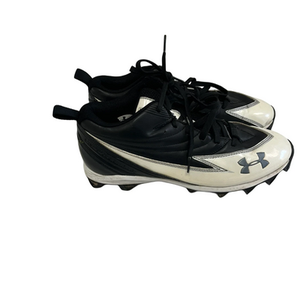 Used Under Armour HAMMER Adult FB Cleats Black And White Senior 9.5 11692-S000143838