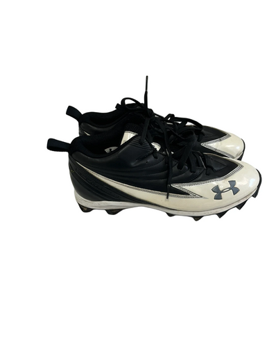 Used Under Armour HAMMER Adult FB Cleats Black And White Senior 9.5 11692-S000143838