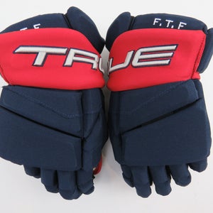 New TRUE NHL Pro Stock Columbus Blue Jackets Hockey Gloves Senior Size 14"