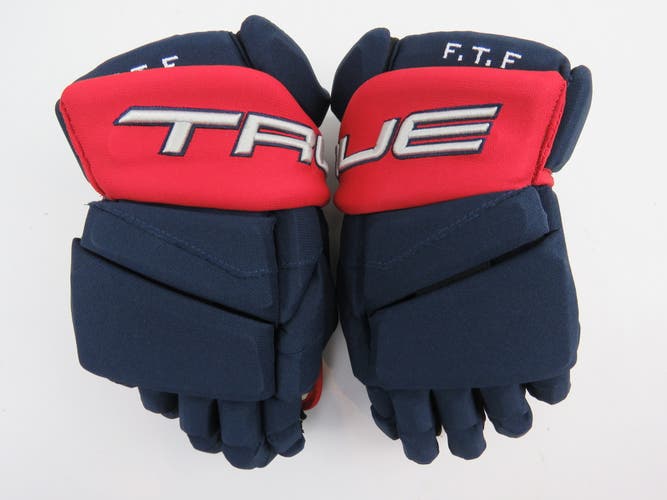 New TRUE NHL Pro Stock Columbus Blue Jackets Hockey Gloves Senior Size 14"