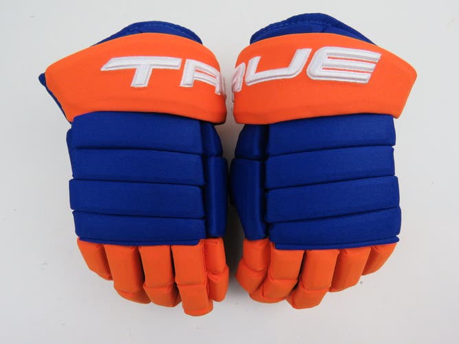 New TRUE NHL Pro Stock New York Islanders Hockey Gloves Senior Size 14"