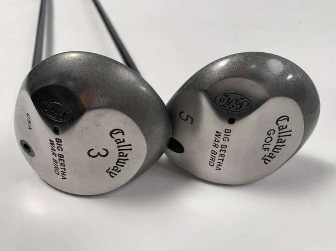 Callaway Big Bertha Warbird 3 & 5 Fairway Wood Set 15* 18* RCH 96 Firm Mens RH