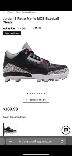 Nike Jordan 3 Retro MCS Baseball/Softball Molded Cleats