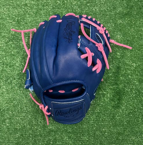 Rawlings Heart of the Hide Custom 11.5" Infield Baseball Glove - Blue Pink
