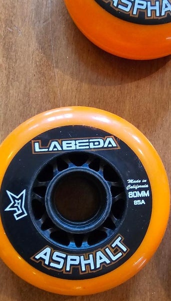 Labeda Asphalt Inline Roller Hockey Wheels 76mm/80mm Hilo Orange 85A(New)