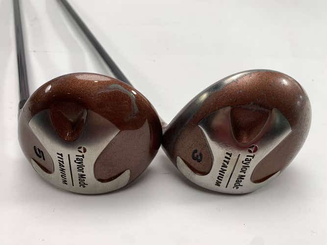 TaylorMade Ti Bubble 3 & 5 Fairway Wood Set 15* 18* Bubble R-80 Plus Mens RH