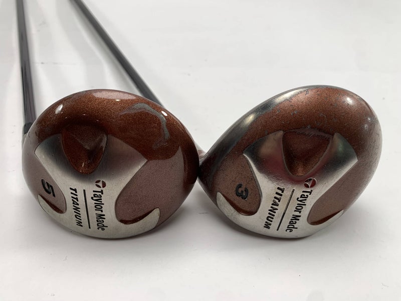 TaylorMade Ti Bubble 3 & 5 Fairway Wood Set 15* 18* Bubble R-80 Plus Mens RH
