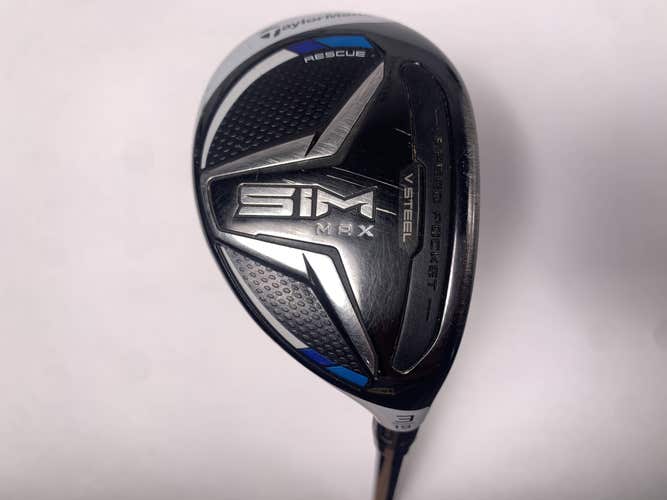 TaylorMade SIM MAX 3 Hybrid 19* Fujikura Ventus Blue 7S Stiff Graphite Mens RH