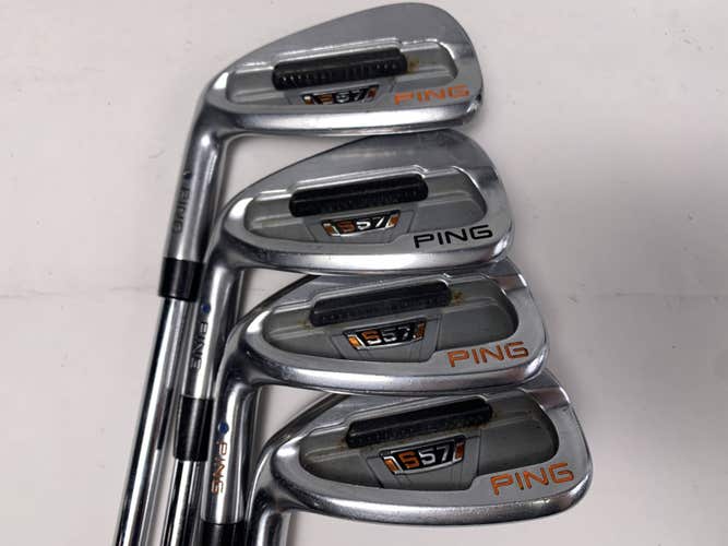 Ping S57 Iron Set 7-PW Black Dot KBS Tour 120 Stiff Steel Mens LH Midsize Grips