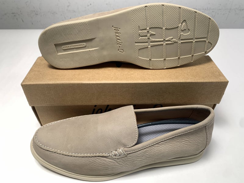 Johnnie-O Malibu Moccasin Casual Shoes Beige Men's SZ 11.5 (JMFW1100)