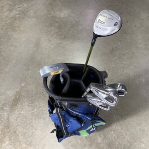 U.S. Kids Wt-15 Club Set 3W 6&8 PW Putter Ultralight 57" Green Junior LH +Bag