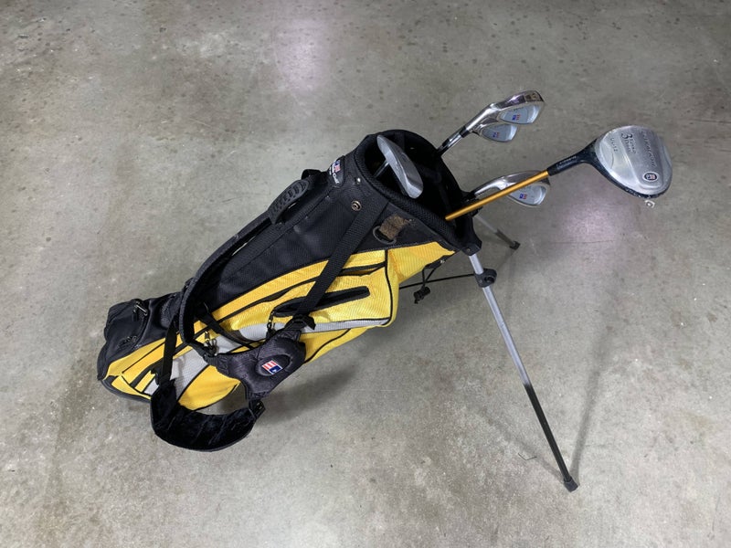 U.S. Kids UL-12 Club Set 3W 6&8 PW Putter 63-43 Yellow Junior LH +Bag
