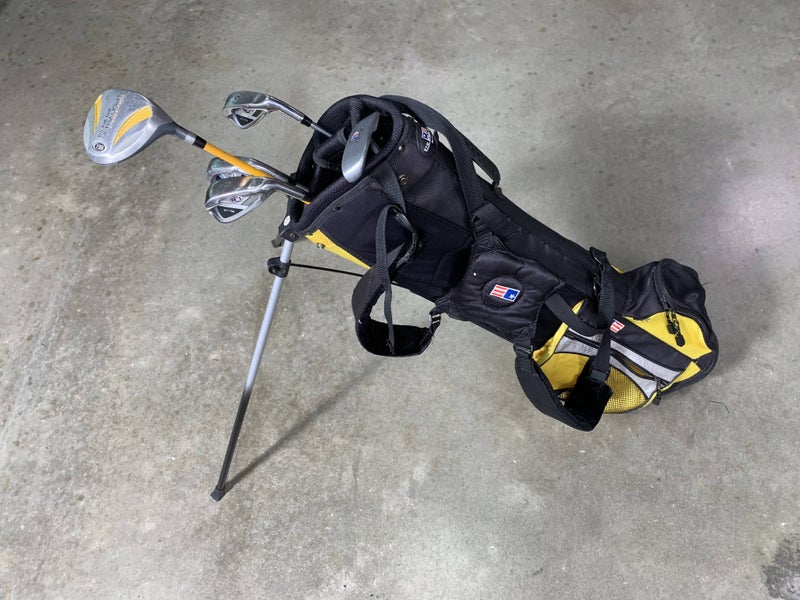 U.S. Kids Ultralight WT-10u Club Set 3W 6&8 PW Putter 63" Yellow Junior RH +Bag