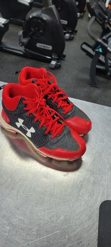 Used Under Armour 5.5 BB/SB Cleats Red Senior 5.5 11497-S000153626