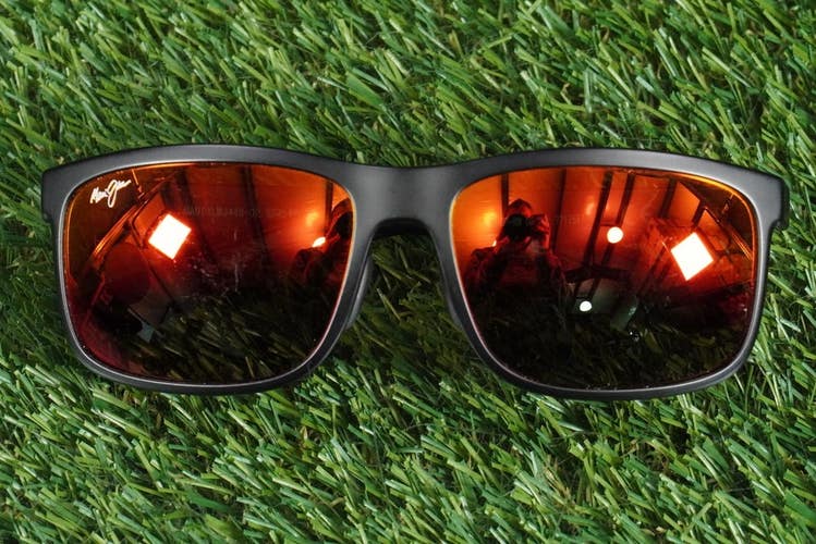 MAUI JIM HUELO SUNGLASSES MATTE BLACK W/ HAWAII LAVA LENS ~ READ!!