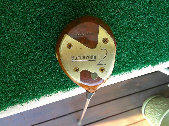 1940s MacGregor Registered Persimmon 2-Wood w/ True Temper Stiff Shaft