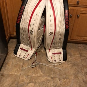 35" Reebok Premier 4 Pro Goalie Leg Pads Pro Stock (Used)