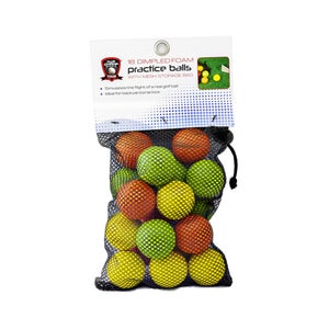 Club Champ Sports Tour Dimpled Foam PRACTICE Golf Balls (Multi-Color, 18pk) NEW