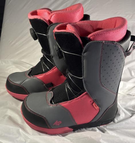 K2 Kat Women's BOA Lace Snowboard Boot Size 4 Black Pink