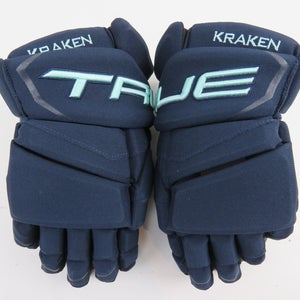 New TRUE NHL Pro Stock Seattle Kraken Hockey Gloves Senior Size 13.5"