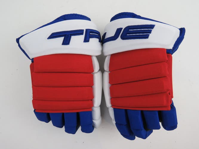 New TRUE NHL Pro Stock New York Rangers Hockey Gloves Senior Size 13.5"