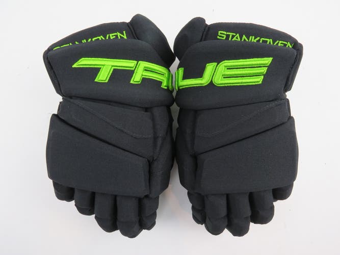New TRUE NHL Pro Stock Dallas Stars Neon Green Hockey Gloves Senior Size 13"
