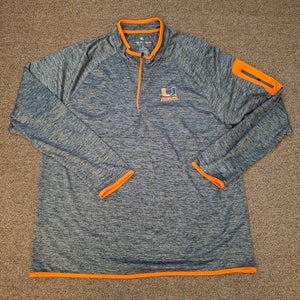 Colosseum Miami Hurricanes 1/4 Zip Pullover Shirt Sz XL