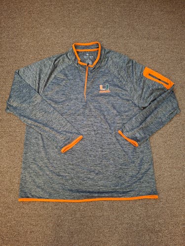 Colosseum Miami Hurricanes 1/4 Zip Pullover Shirt Sz XL