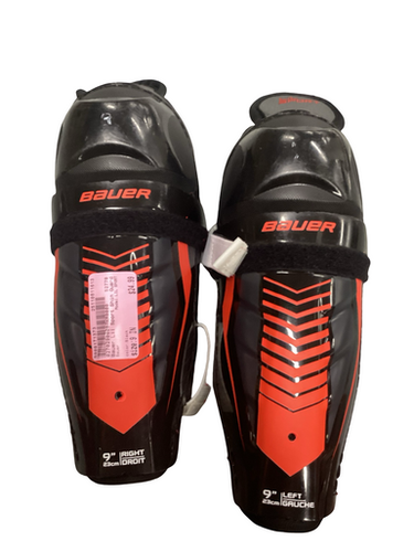 Used Bauer LIL SPORT Youth Shin Guards Black 9" 11613-S000171373