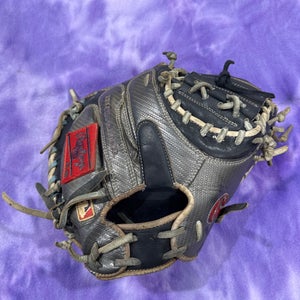 Black Rawlings Heart of the Hide RH Catcher's Baseball Glove 34" (Used)