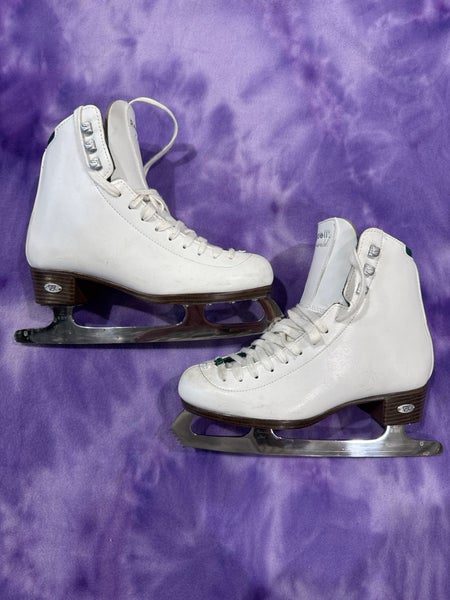 White Riedell Emerald Figure Skates Adult 6