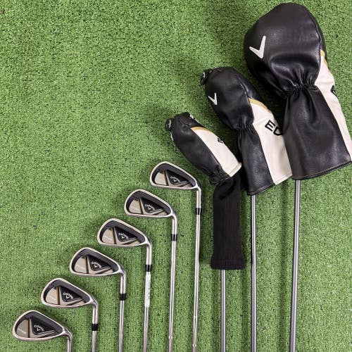 Callaway Edge Golf Set Driver 3 Wood 5H 6-PW SW Regular Flex Steel Graphite RH