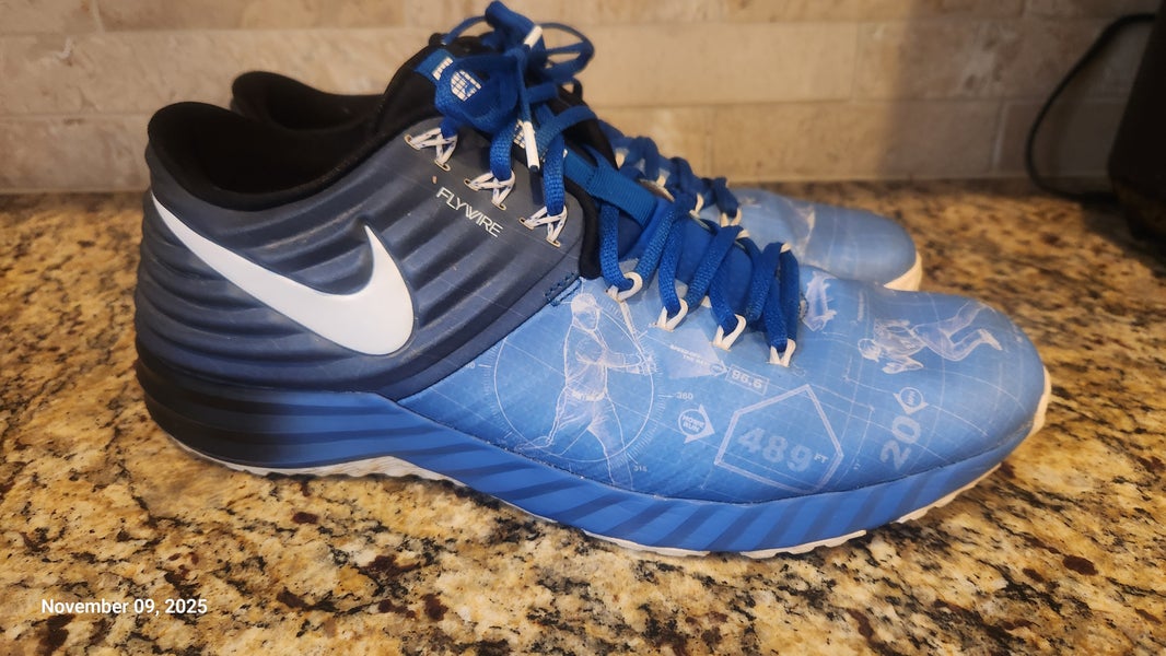 Nike Lunar Trout 2 Turf "Blueprint" Shoes Cleats Size 12 807122-414 - Rare