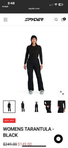 Black Women's Adult XL Spyder Tarantula Ski Pants (New)