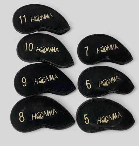 Golf Oversize Head Covers Honma Gold/Black Style 7 Pieces Set 5-11