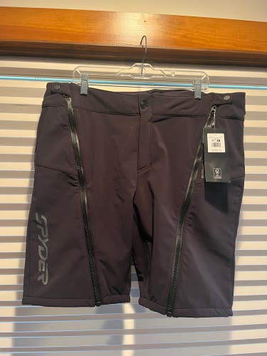 Spyder Race Shorts zip off black adult XLNew)